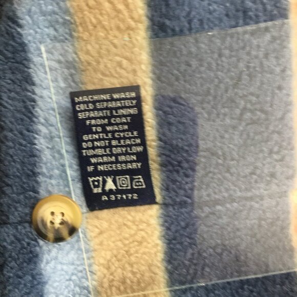 Denim & Co Chore Barn Jacket Medium Beige Hood Toggle Duffle Coat Fleece Lined - Picture 9 of 16